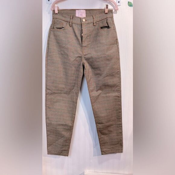 Revice women’s Brown Plaid Pants Sz 30 - Picture 1 of 6